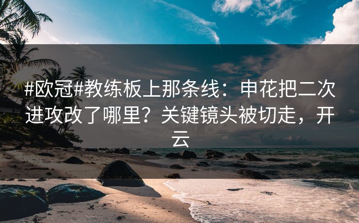 #欧冠#教练板上那条线：申花把二次进攻改了哪里？关键镜头被切走，开云